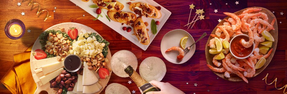 Celebratory Food and Drink Spread