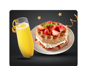 Orange juice and waffle