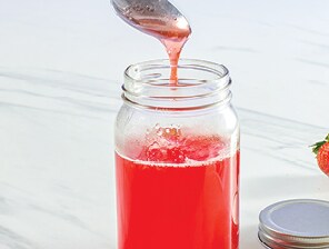 Glass jar with simple syrup