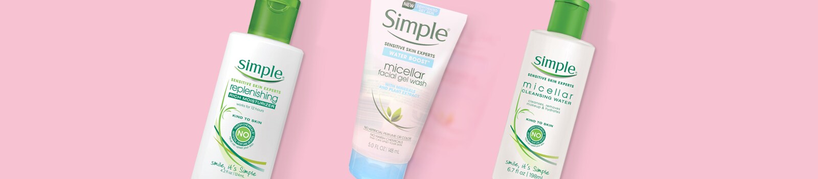 Simple brand beauty products on pink background