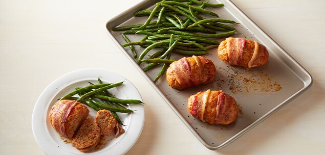 Keto Chicken Bacon Meatloaf Sheet Pan Meal