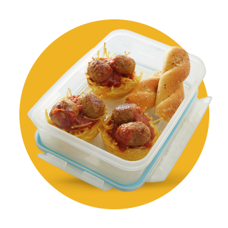 Muffin Tin Spaghetti & Meatballs