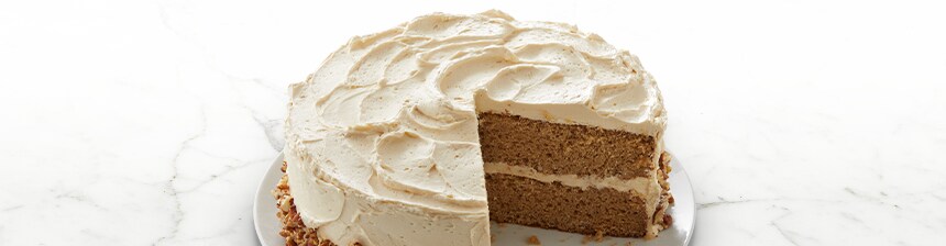 Apple Cider Cake with Salted Caramel Buttercream Frosting