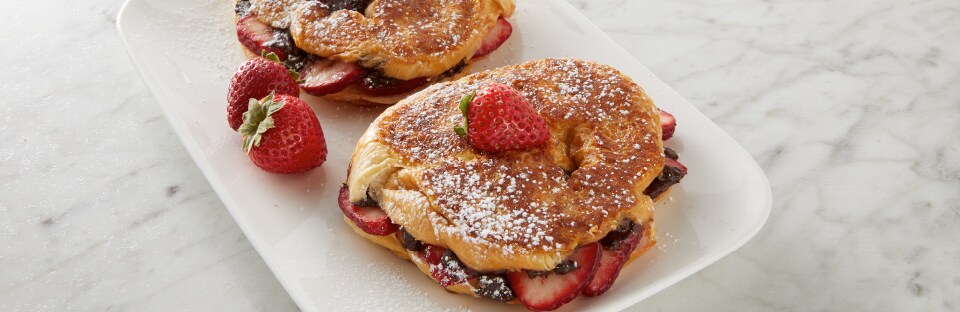 Strawberry Chocolate Croissant French Toast