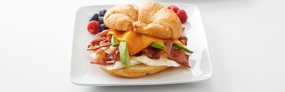 Croissant Breakfast Sandwiches with Avocado 