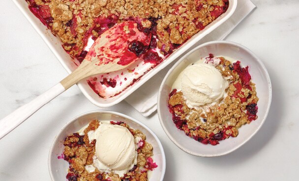 Berry Crisp on a plate