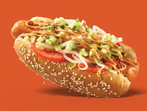 Hot dog with toppings