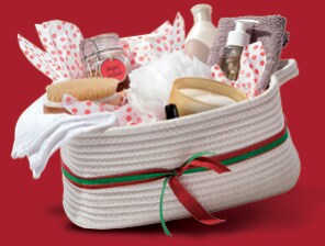 Gift basket of self care items