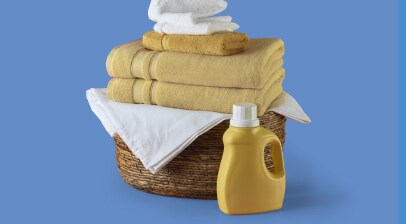 Cleaning supplies and towels
