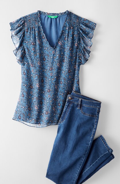 ruffle top, jeggings ruffle top, jeggings