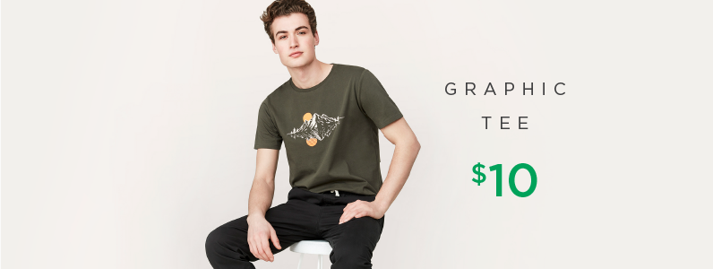 young man in graphic tee