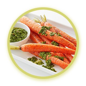 Roasted Carrots with Carrot Top Chimichurri