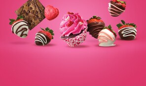 Shop desserts such as brownies and chocolate covered strawberries.