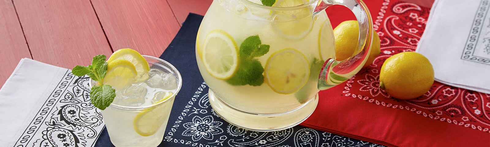 Pitcher of lemonade on badana's