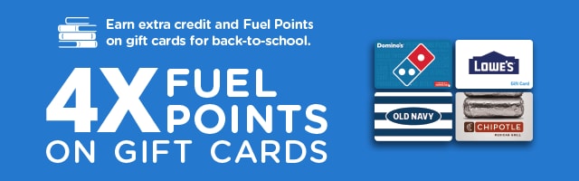 Download coupon for 4X Fuel Points on Gift Cards!