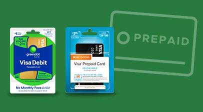 Example of prepaid card offerings at Food 4 Less including but not limited to Visa debit and Visa Prepaid cards.