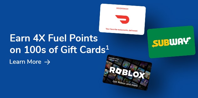 Earn Fuel Points on Gift Cards