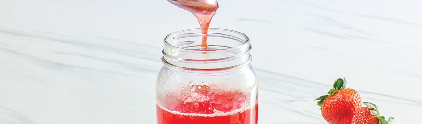  Glass jar with simple syrup