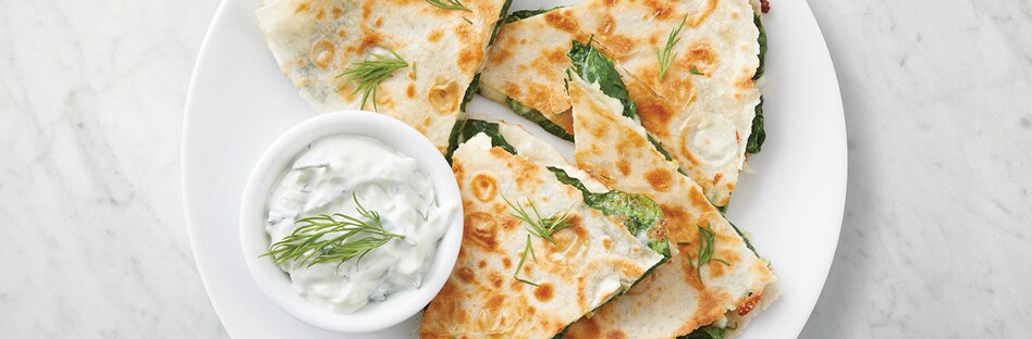 Spanakopita Quesadillas